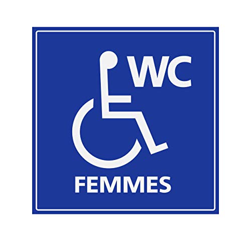 Supstick Autocollants Stickers Handicapé - Personne à mobilité réduite WC Femmes 15x15cm