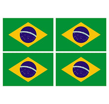 Supstick Lot de 4 Autocollants Stickers Drapeau de Pays Nation brésil Format 6x4cm