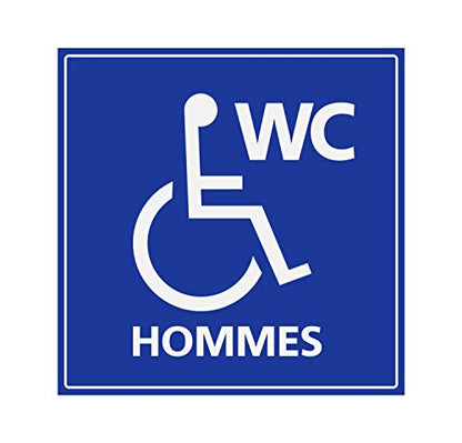 Panneau Rigide Handicapé - Personne à mobilité réduite WC Hommes 25x25cm épaisseur 3mm