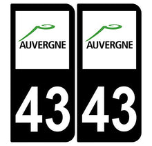 Supstick 2 Stickers Autocollants Plaques Immatriculation Auto Dept 43 Auvergne Noir Angles Arrondis