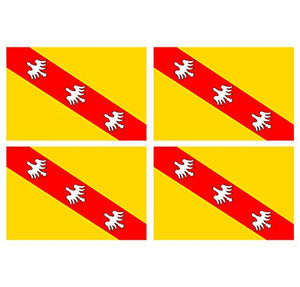 Supstick Lot de 4 Autocollants Stickers Drapeau de département région française Grand-est Format 12x8cm