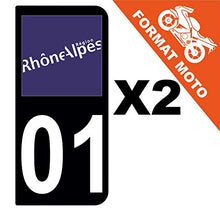 Supstick 2 Stickers Autocollants Plaques Immatriculation Moto Dept 01 Rhône Alpes Noir 2 Angles Arrondis