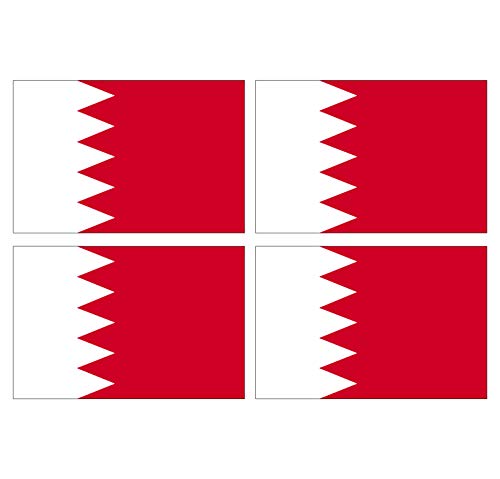Supstick Lot de 4 Autocollants Stickers Drapeau de Pays Nation bahrein Format 12x8cm