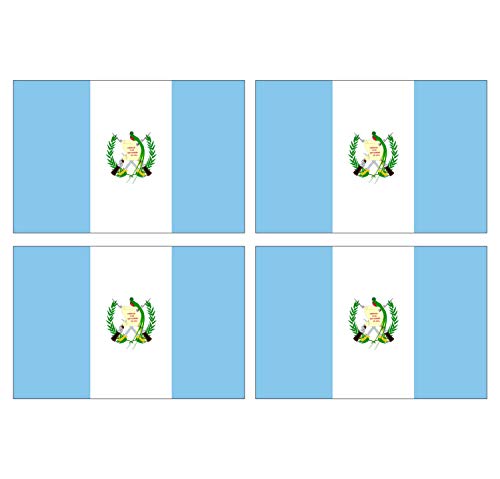 Supstick Lot de 4 Autocollants Stickers Drapeau de Pays Nation Guatemala Format 6x4cm