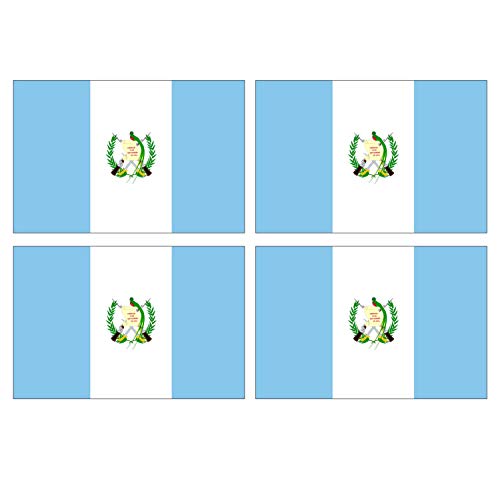 Supstick Lot de 4 Autocollants Stickers Drapeau de Pays Nation Guatemala Format 12x8cm