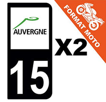 Supstick 2 Stickers Autocollants Plaques Immatriculation Moto Dept 15 Auvergne Noir 2 Angles Arrondis