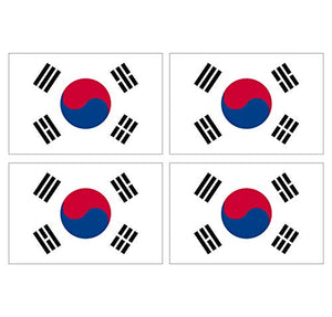 Supstick Lot de 4 Autocollants Stickers Drapeau de Pays Nation corée du sud Format 6x4cm