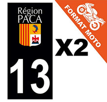 Supstick 2 Stickers Autocollants Plaques Immatriculation Moto Dept 13 Paca Noir Angles Carrés