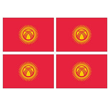 Supstick Lot de 4 Autocollants Stickers Drapeau de Pays Nation Kirghizistan Format 12x8cm
