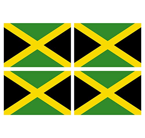 Supstick Lot de 4 Autocollants Stickers Drapeau de Pays Nation Jamaique Format 12x8cm