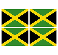Supstick Lot de 4 Autocollants Stickers Drapeau de Pays Nation Jamaique Format 12x8cm