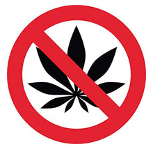 Autocollant Stickers Interdit de consommer du Cannabis Diamètre 8x8cm