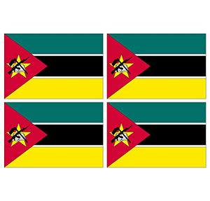 Supstick Lot de 4 Autocollants Stickers Drapeau de Pays Nation Mozambique Format 12x8cm