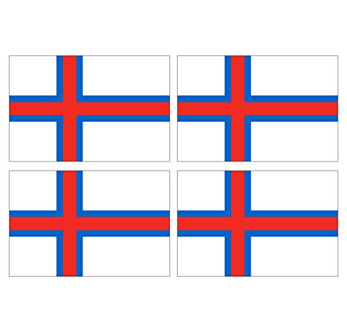 Supstick Lot de 4 Autocollants Stickers Drapeau de Pays Nation iles féroés Format 12x8cm