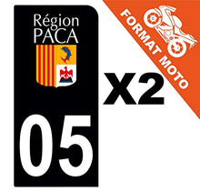 Supstick 2 Stickers Autocollants Plaques Immatriculation Moto Dept 05 Paca Noir 1 Angle Arrondi