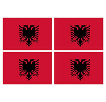 Supstick Lot de 4 Autocollants Stickers Drapeau de Pays Nation Albanie Format 12x8cm