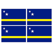 Supstick Lot de 4 Autocollants Stickers Drapeau de Pays Nation Curacao Format 6x4cm