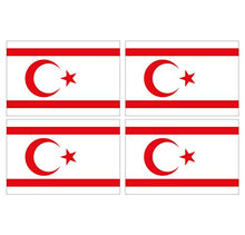Supstick Lot de 4 Autocollants Stickers Drapeau de Pays Nation Chypre du Nord Format 12x8cm