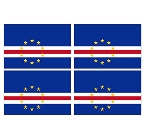 Supstick Lot de 4 Autocollants Stickers Drapeau de Pays Nation Cap-Vert Format 12x8cm