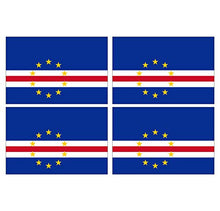 Supstick Lot de 4 Autocollants Stickers Drapeau de Pays Nation Cap-Vert Format 12x8cm