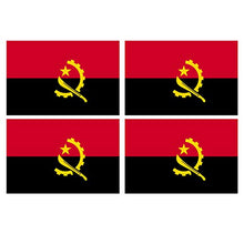 Supstick Lot de 4 Autocollants Stickers Drapeau de Pays Nation Angola Format 6x4cm