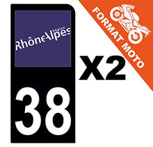 Supstick 2 Stickers Autocollants Plaques Immatriculation Moto Dept 38 Rhône Alpes Noir 1 Angle Arrondi