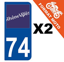 Supstick 2 Stickers Autocollants Plaques Immatriculation Moto Dept 74 Rhône Alpes Bleu Foncé 2 Angles Arrondis