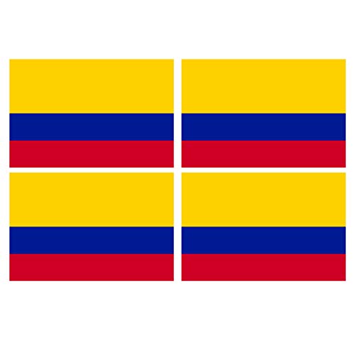 Supstick Lot de 4 Autocollants Stickers Drapeau de Pays Nation Colombie Format 6x4cm