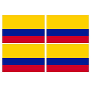 Supstick Lot de 4 Autocollants Stickers Drapeau de Pays Nation Colombie Format 12x8cm