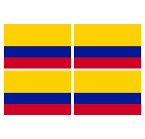 Supstick Lot de 4 Autocollants Stickers Drapeau de Pays Nation Colombie Format 12x8cm