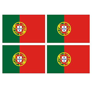 Supstick Lot de 4 Autocollants Stickers Drapeau de Pays Nation Portugal Format 6x4cm