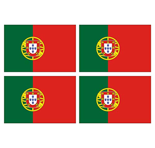 Supstick Lot de 4 Autocollants Stickers Drapeau de Pays Nation Portugal Format 6x4cm