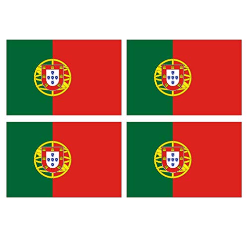 Supstick Lot de 4 Autocollants Stickers Drapeau de Pays Nation Portugal Format 12x8cm