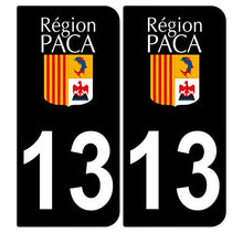 Supstick 2 Stickers Autocollants Plaques Immatriculation Auto Dept 13 Paca Noir Angles Arrondis