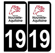 Supstick 2 Stickers Autocollants Plaques Immatriculation Auto Dept 19 Nouvelle Aquitaine Noir Angles Arrondis