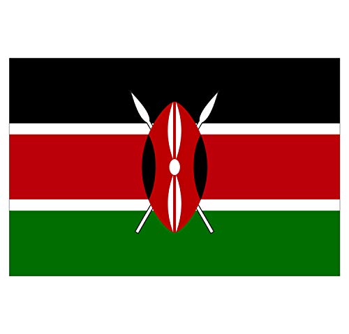 Supstick Lot de 8 Autocollants Stickers Drapeau de Pays Nation Kenya Format 3x2cm