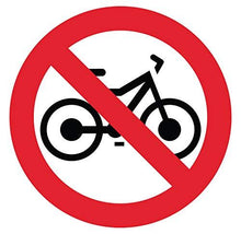 Autocollant stickers interdit aux vélos Diamètre 15x15cm - supstick.fr