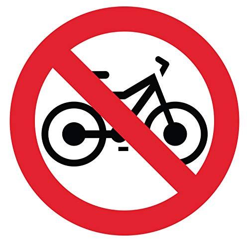 Autocollant stickers interdit aux vélos Diamètre 15x15cm - supstick.fr