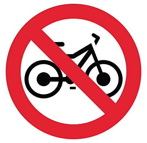 Panneau Rigide Interdit aux vélos Diamètre 25x25cm épaisseur 3mm