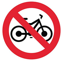 Autocollant Stickers Interdit aux vélos Diamètre 8x8cm