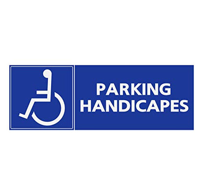 Panneau Rigide Handicapé - Personne à mobilité réduite Parking handicapés Format rectangulaire 24x8cm épaisseur 3mm