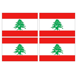 Supstick Lot de 4 Autocollants Stickers Drapeau de Pays Nation Liban Format 6x4cm