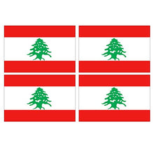 Supstick Lot de 4 Autocollants Stickers Drapeau de Pays Nation Liban Format 12x8cm