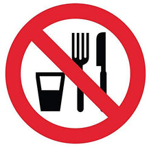 Autocollant Stickers Interdit de Manger Diamètre 15x15cm - supstick.fr