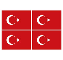 Supstick Lot de 4 Autocollants Stickers Drapeau de Pays Nation Turquie Format 12x8cm