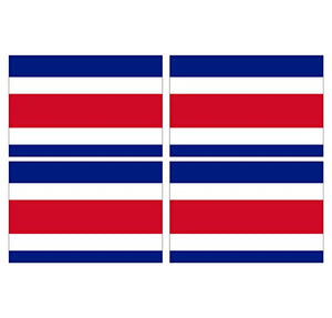 Supstick Lot de 4 Autocollants Stickers Drapeau de Pays Nation Costa Rica Format 6x4cm