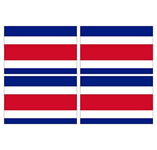 Supstick Lot de 4 Autocollants Stickers Drapeau de Pays Nation Costa Rica Format 6x4cm