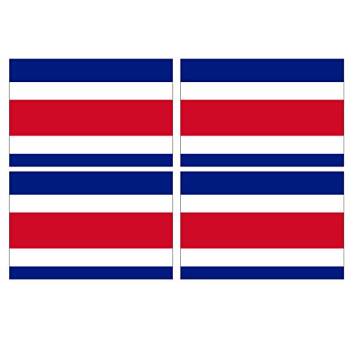 Supstick Lot de 4 Autocollants Stickers Drapeau de Pays Nation Costa Rica Format 12x8cm