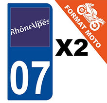 Supstick 2 Stickers Autocollants Plaques Immatriculation Moto Dept 07 Rhône Alpes Bleu Foncé 2 Angles Arrondis