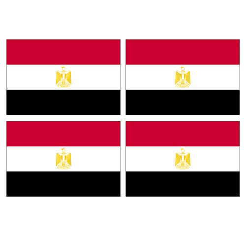 Supstick Lot de 4 Autocollants Stickers Drapeau de Pays Nation Egypte Format 12x8cm